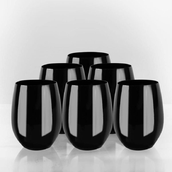 GupudaoCo 12Oz Plastic Wine Glasses Stemss Disposab Wine Glasses